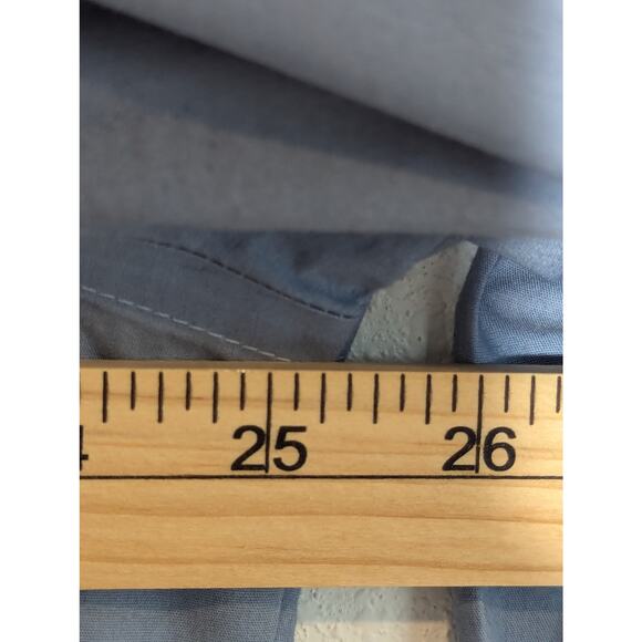 Haggar Shirt Men's Size 17-17.5 Solid Blue Long Sleeve Button Up Cotton Blend - Picture 5 of 7